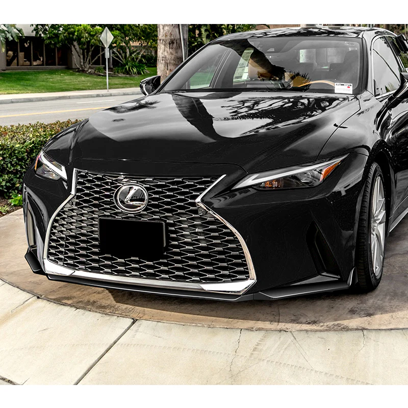 For 2021-2025 Lexus IS300 IS350 Base V-Style 3-PCS  Painted Black Front Bumper Lip - Image 5