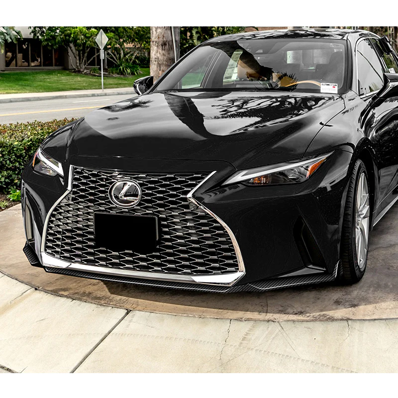 For 2021-2025 Lexus IS300 IS350 Base V-Style 3-PCS  Real Carbon Fiber Front Bumper Lip - Image 5