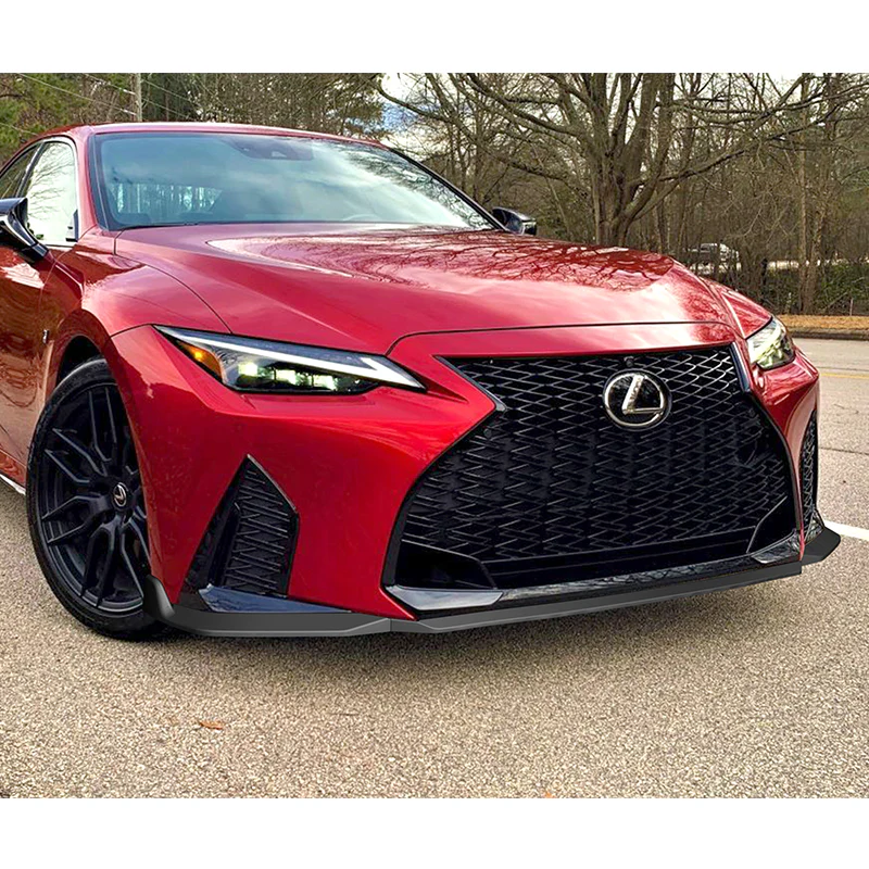 For 2021-2025 Lexus IS350 IS500 F-Sport V-Style 3-PCS Black Front Bumper Spoiler Lip - Image 6