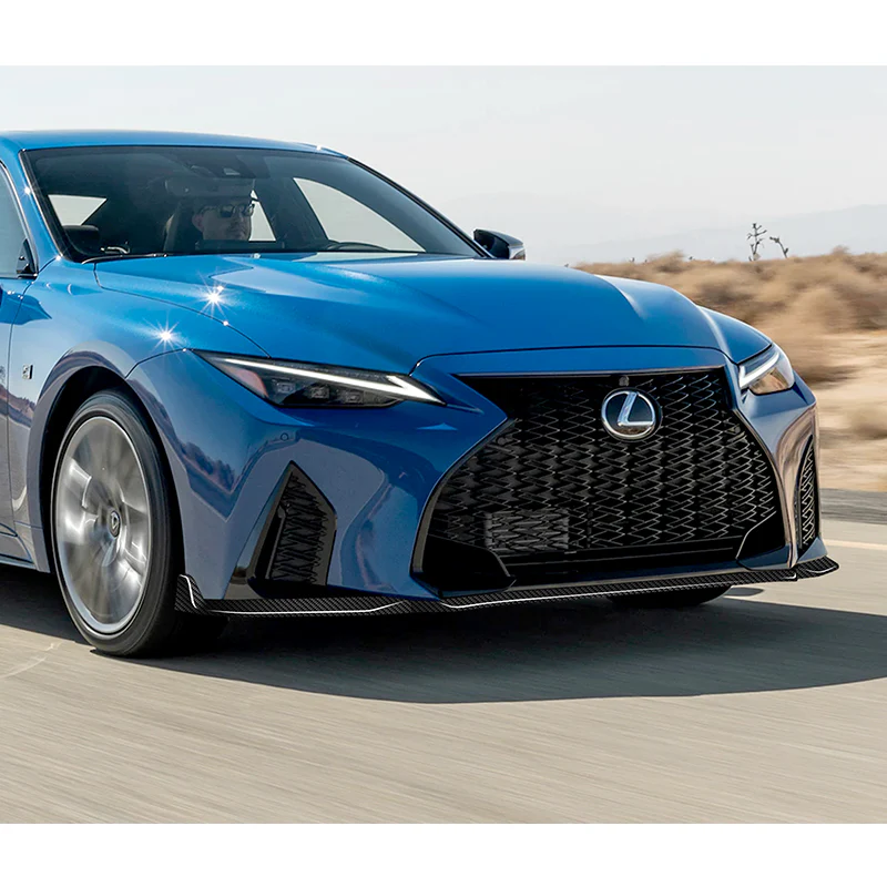 For 2021-2025 Lexus IS350 IS500 F-Sport V-Style 3-PCS  Carbon Fiber Front Bumper Lip - Image 6