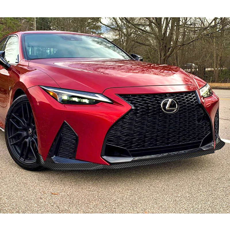 For 2021-2025 Lexus IS350 IS500 F-Sport V-Style 3-PCS Carbon Painted Front Bumper Lip - Image 5