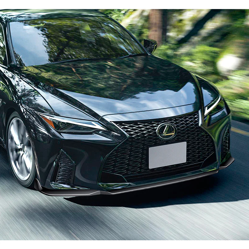 For 2021-2025 Lexus IS350 IS500 F-Sport V-Style 3-PCS Painted Black Front Bumper Lip - Image 6