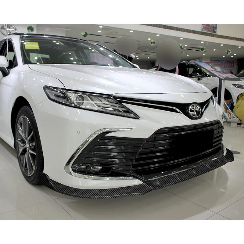 For 2021-2022 Toyota Camry LE Carbon Look 3 Pcs Front Bumper Body Splitter Spoiler Lip - Image 5