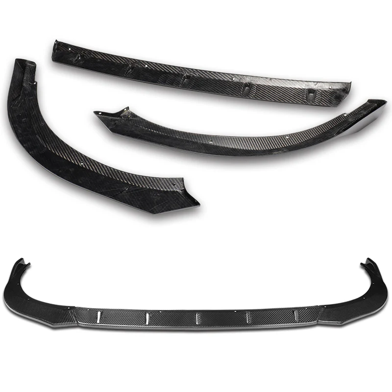 For 2021-2022 Toyota Camry LE XLE Carbon Fiber 3Pcs Front Bumper Splitter Spoiler Lip - Image 4
