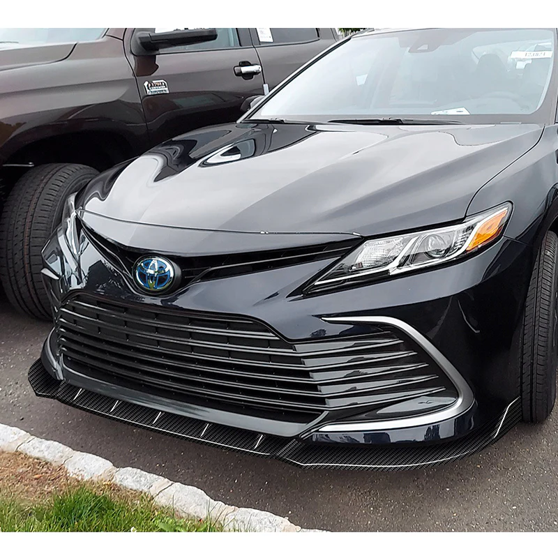 For 2021-2022 Toyota Camry LE XLE Carbon Fiber 3Pcs Front Bumper Splitter Spoiler Lip - Image 5
