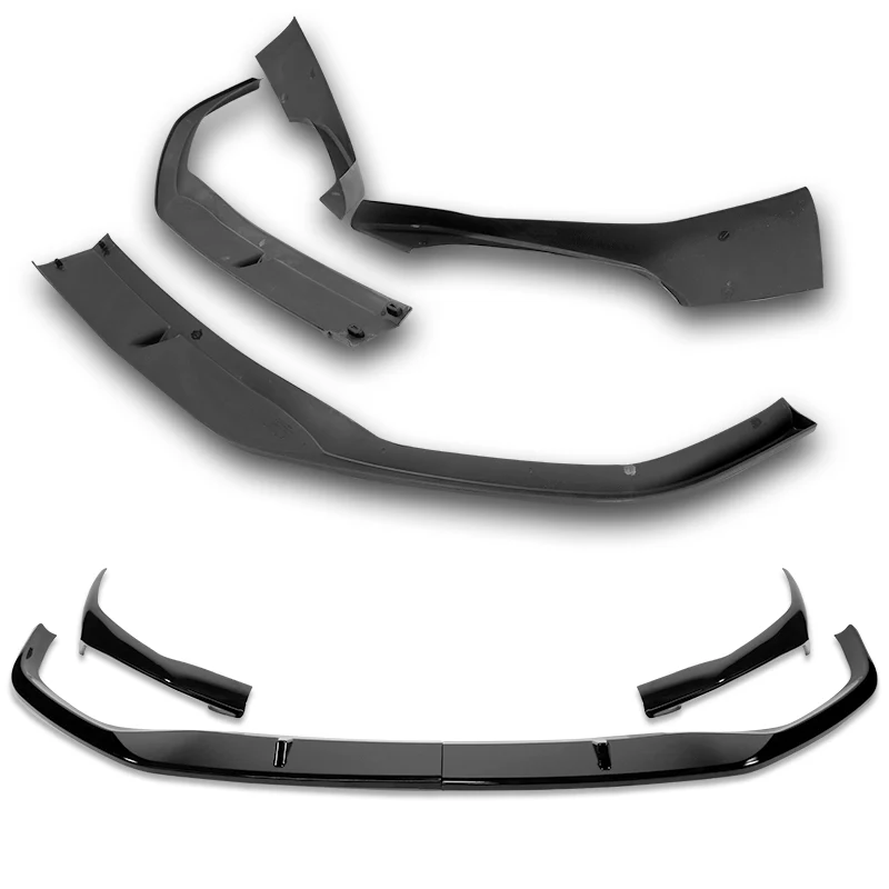 For 2021-2023 BMW 5-Series G30 M-Sport Painted Black Front Bumper Splitter Spoiler Lip 3PCS - Image 4
