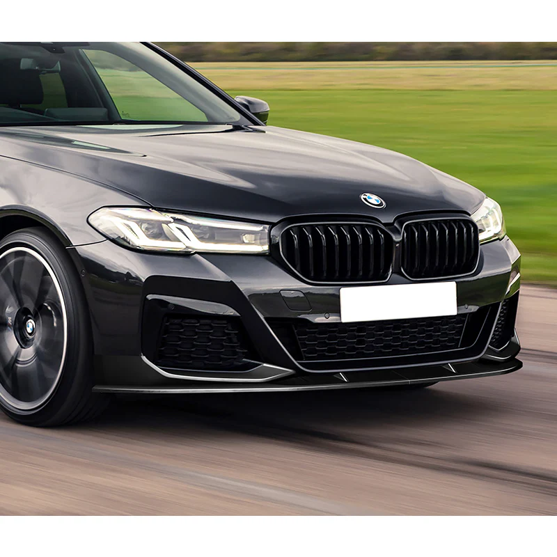 For 2021-2023 BMW 5-Series G30 M-Sport Painted Black Front Bumper Splitter Spoiler Lip 3PCS - Image 5