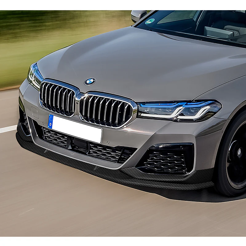 For 2021-2023 BMW 5-Series G30 M-Sport Carbon Look Front Bumper Splitter Spoiler Lip 3PCS - Image 5