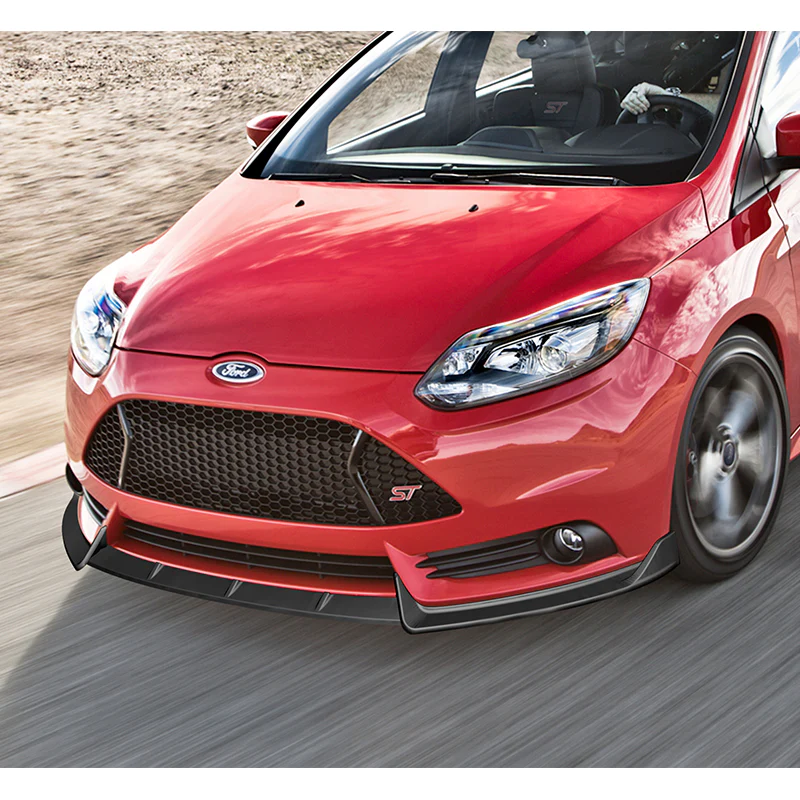 For 2012-2014 Ford Focus ST MK3 GT-Style Unpainted Matte Black Front Bumper Splitter Spoiler Lip 3PCS - Image 5