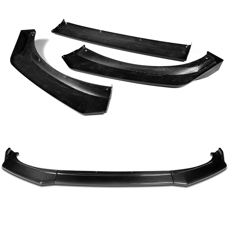 For 2021-2025 Ford Mustang Mach-E Carbon Fiber 3-Pcs Front Bumper Spoiler Splitter Lip - Image 4