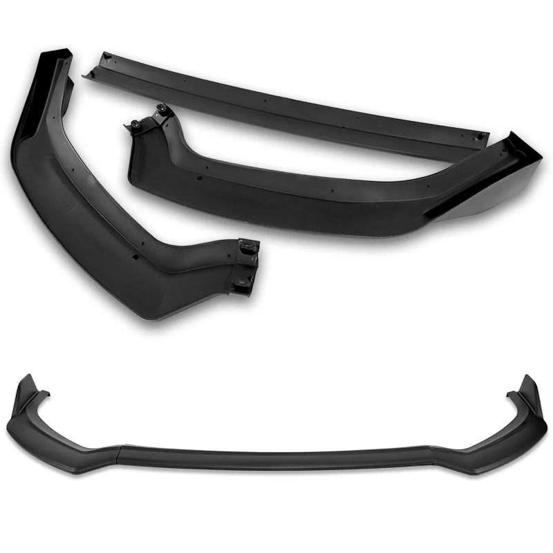 For 2021-2025 Ford Mustang Mach-E GT 3-PCS Matt Black Front Bumper Body Spoiler Lip - Image 4
