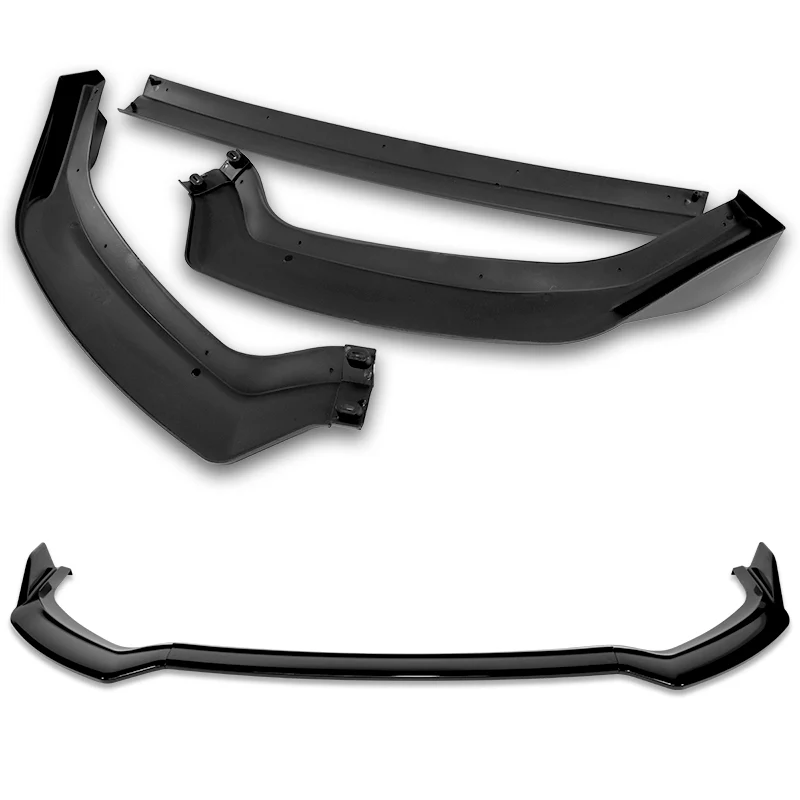 For 2021-2025 Ford Mustang Mach-E GT 3-PCS Painted Black Front Bumper Body Spoiler Lip - Image 4