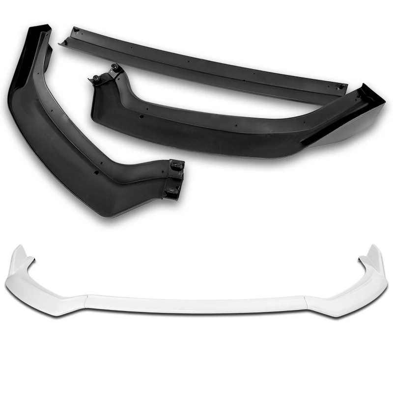 For 2021-2025 Ford Mustang Mach-E GT 3-PCS Painted White Front Bumper Body Spoiler Lip - Image 4