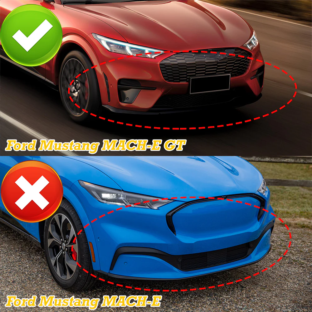 For 2021-2025 Ford Mustang Mach-E GT 3-PCS Painted White Front Bumper Body Spoiler Lip - Image 6