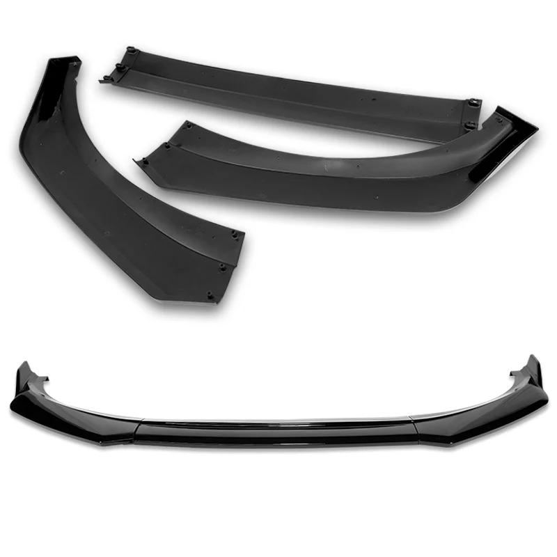For 2021-2025 Ford Mustang Mach-E GT-Style 3-Pcs Painted BLK Front Bumper Spoiler Lip - Image 4
