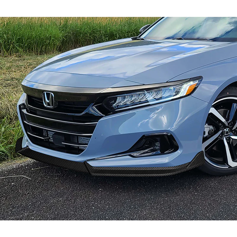 For 2021-2022 Honda Accord Sedan 3-PCS Carbon Style Front Bumper Spoiler Splitter Lip - Image 5