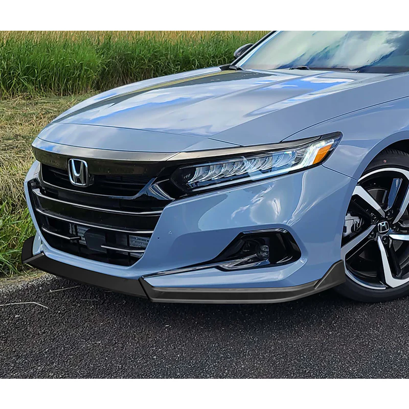 For 2021-2022 Honda Accord Sedan 3-PCS Matt Black Front Bumper Spoiler Splitter Lip - Image 5