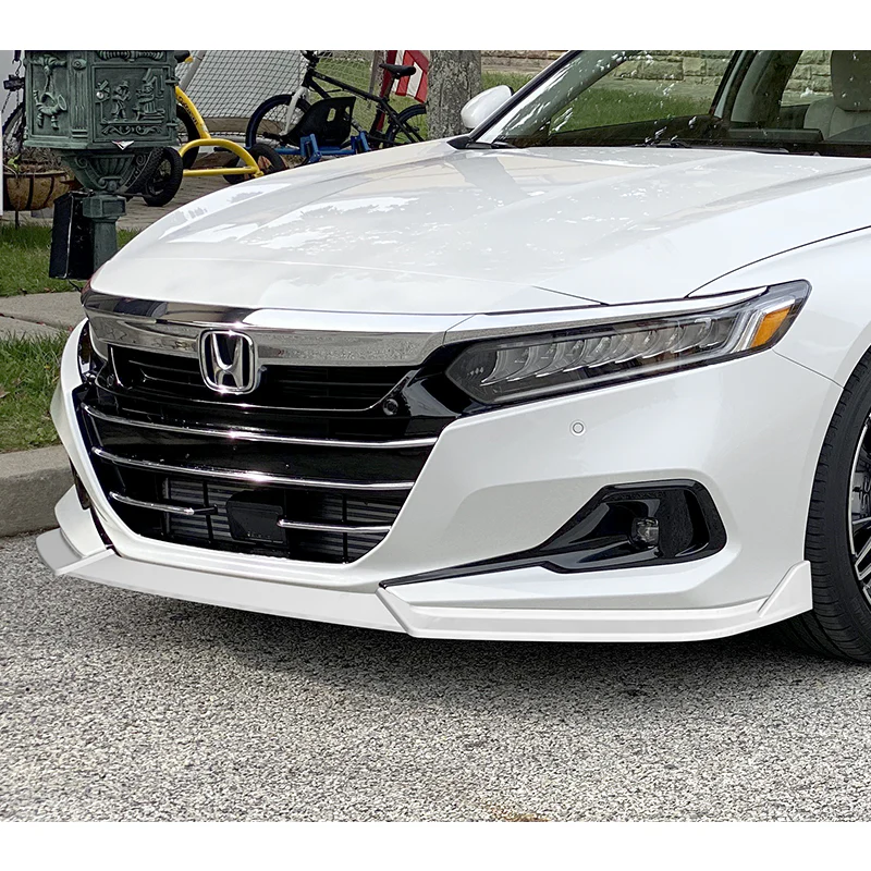For 2021-2022 Honda Accord Sedan 3-PCS Painted White Front Bumper Spoiler Splitter Lip - Image 5