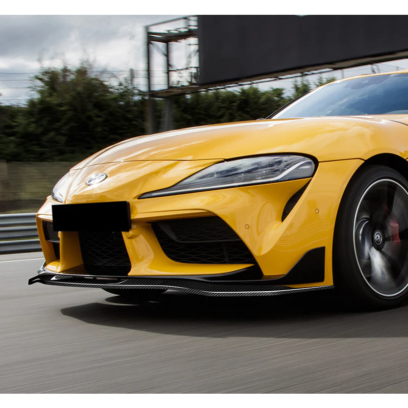 For 2019-2026 Toyota GR Supra A90 Carbon Fiber Front Bumper Body Splitter Spoiler Lip 3PCS - Image 5