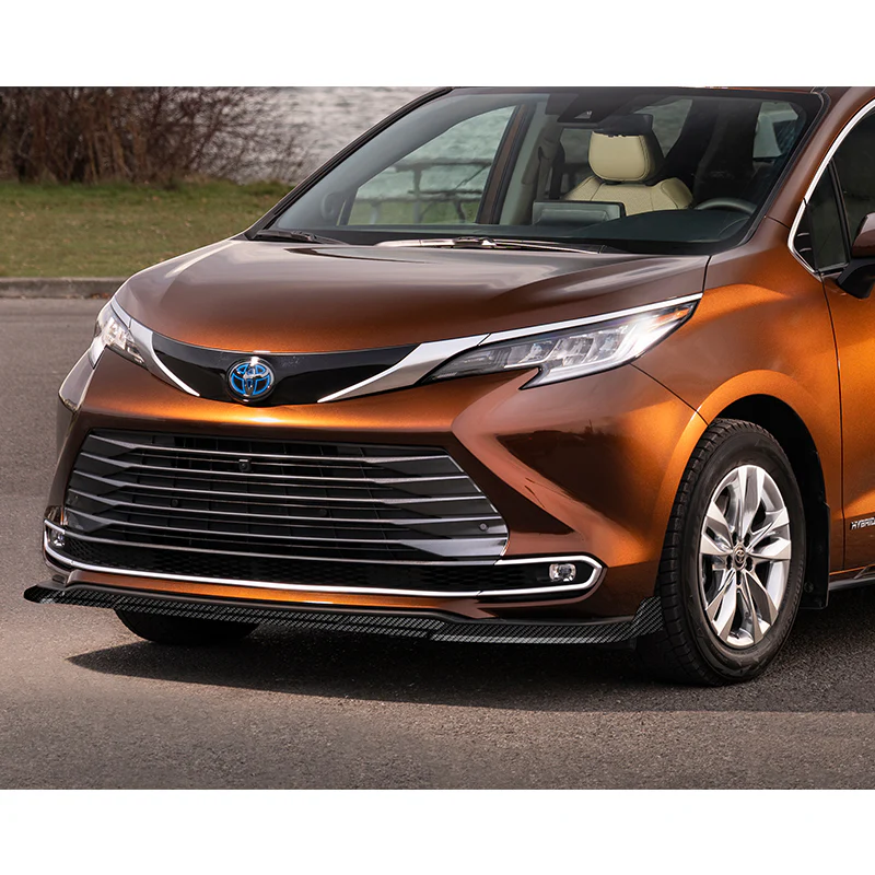 For 2021-2023 Toyota Sienna LE XLE MP-Style Carbon Look 3-Pcs Front Bumper Spoiler Lip - Image 5