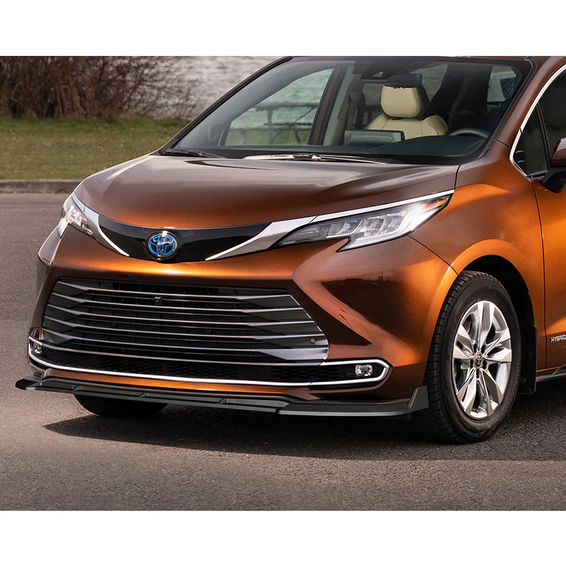 For 2021-2023 Toyota Sienna LE XLE MP-Style Matt Black 3-Pcs Front Bumper Spoiler Lip - Image 5