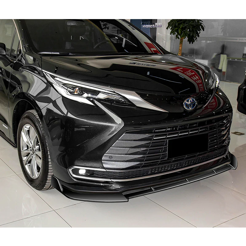 For 2021-2023 Toyota Sienna LE XLE MP-Style Painted BLACK  3-Pcs Front Bumper Spoiler Lip - Image 5