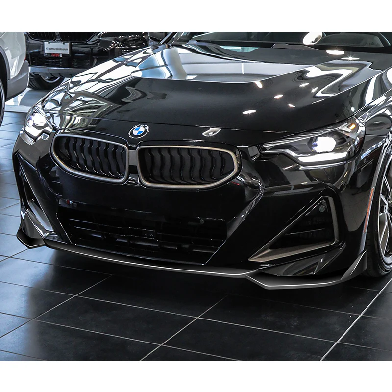 For 2022-2025 BMW 2-Series Coupe G42 M-Sport 3-PCS Painted Black Front Bumper Lip - Image 5