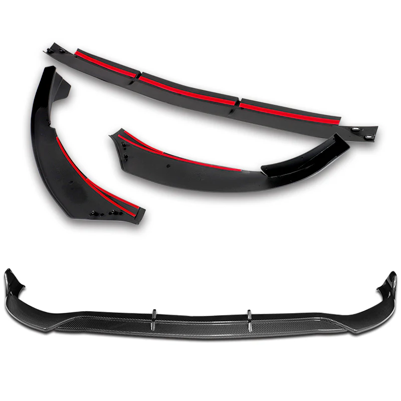 For 2022-2025 Mercedes C-Class W206 AMG Line Carbon Look Front Bumper Splitter Spoiler Lip 3PCS - Image 4