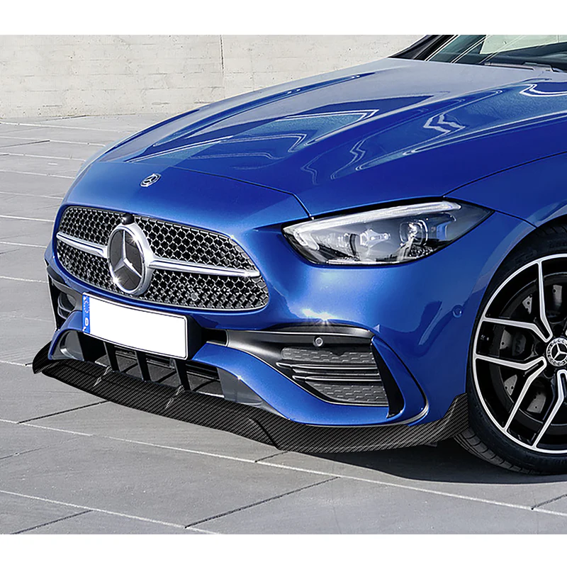 For 2022-2025 Mercedes C-Class W206 AMG Line Carbon Look Front Bumper Splitter Spoiler Lip 3PCS - Image 5