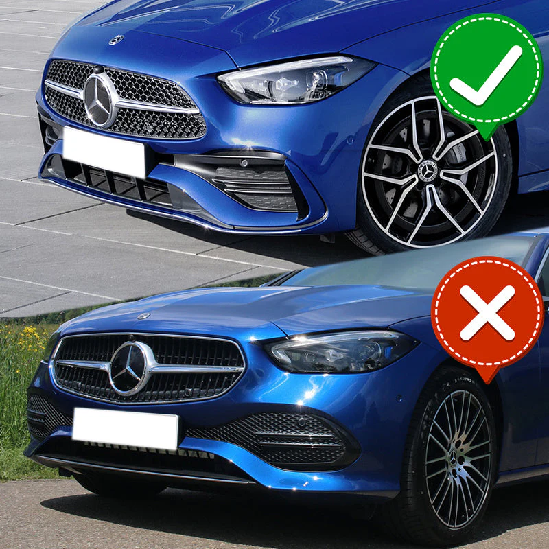 For 2022-2025 Mercedes C-Class W206 AMG Line Painted White Front Bumper Splitter Spoiler Lip 3PCS - Image 6