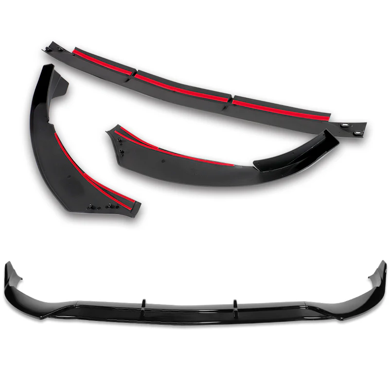 For 2022-2025 Mercedes C-Class W206 AMG Line Painted Black Front Bumper Splitter Spoiler Lip 3PCS - Image 4
