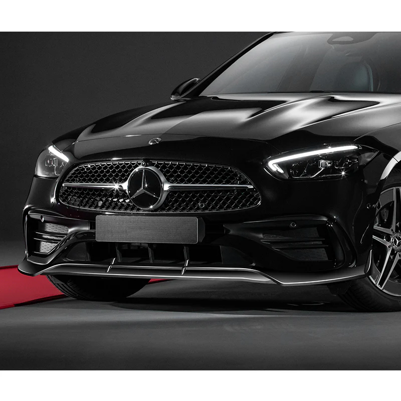 For 2022-2025 Mercedes C-Class W206 AMG Line Painted Black Front Bumper Splitter Spoiler Lip 3PCS - Image 5