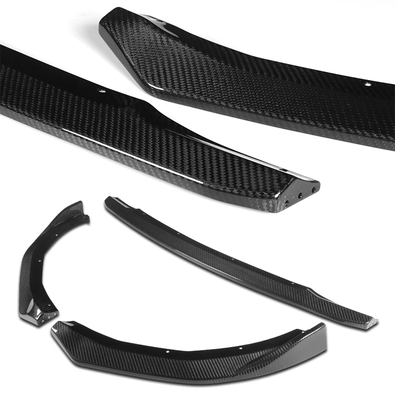 For 2022-2025 BMW 2-Series Coupe G42 M-Sport Carbon Fiber Front Bumper Body Splitter Spoiler Lip 3PCS - Image 4