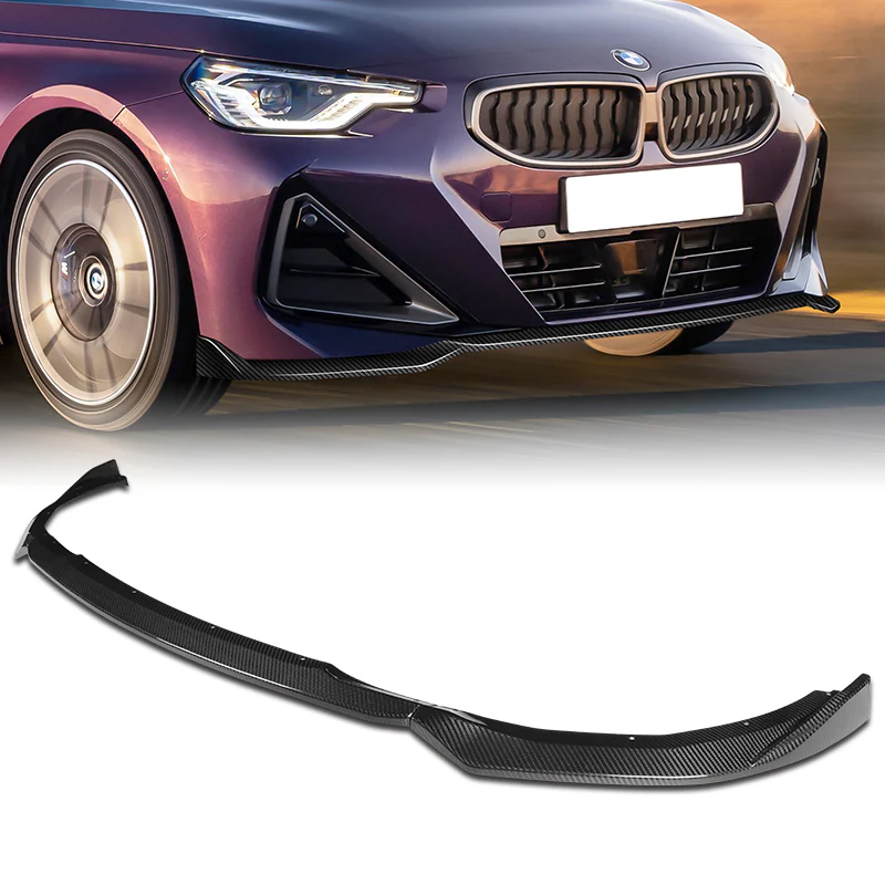 For 2022-2025 BMW 2-Series Coupe G42 M-Sport Carbon Fiber Front Bumper Body Splitter Spoiler Lip 3PCS - Image 6