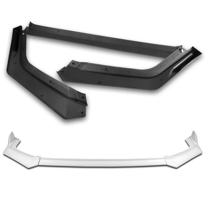 For 2022-2024 Honda Civic Sedan 11Th Painted White Front Bumper Splitter Spoiler Lip 3PCS - Image 4