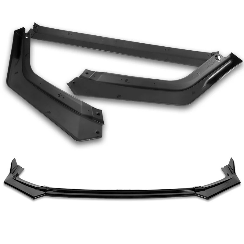 For 2022-2024 Honda Civic Sedan 11Th Painted Black Front Bumper Splitter Spoiler Lip 3PCS - Image 4