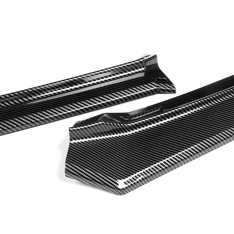 For 2022-2024 Honda Civic Sedan 11Th Carbon Look Front Bumper Splitter Spoiler Lip 3PCS - Image 2