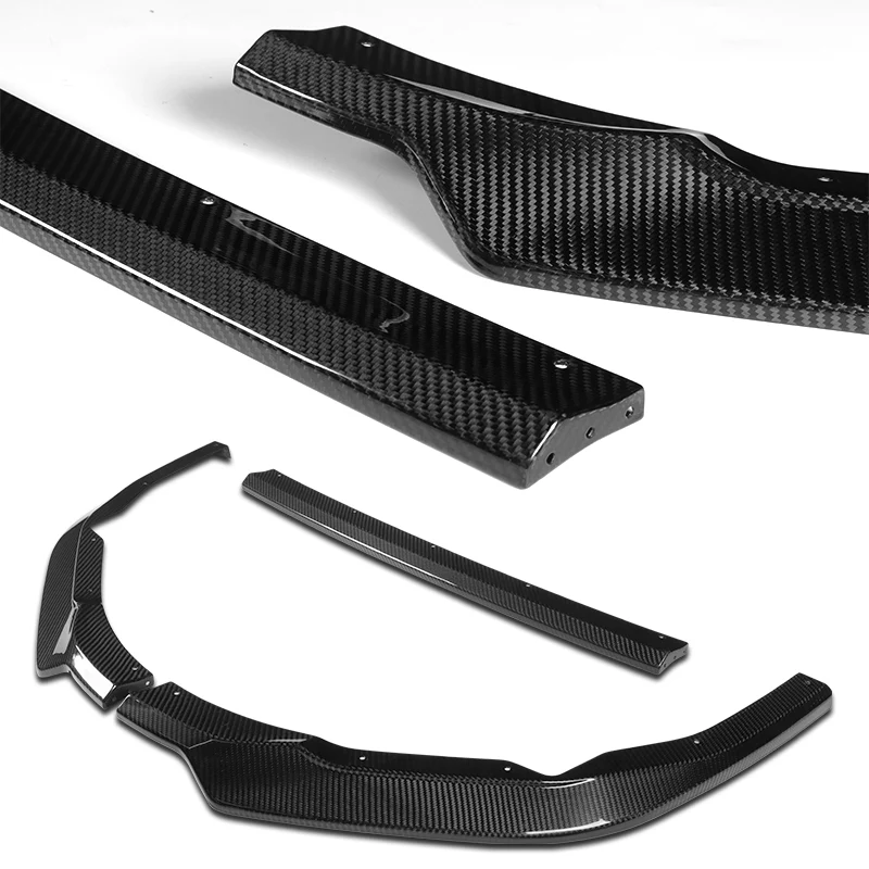 For 2022-2025 Subaru WRX ST-Style 3-PCS Carbon Fiber Front Bumper Spoiler Splitter Lip - Image 2