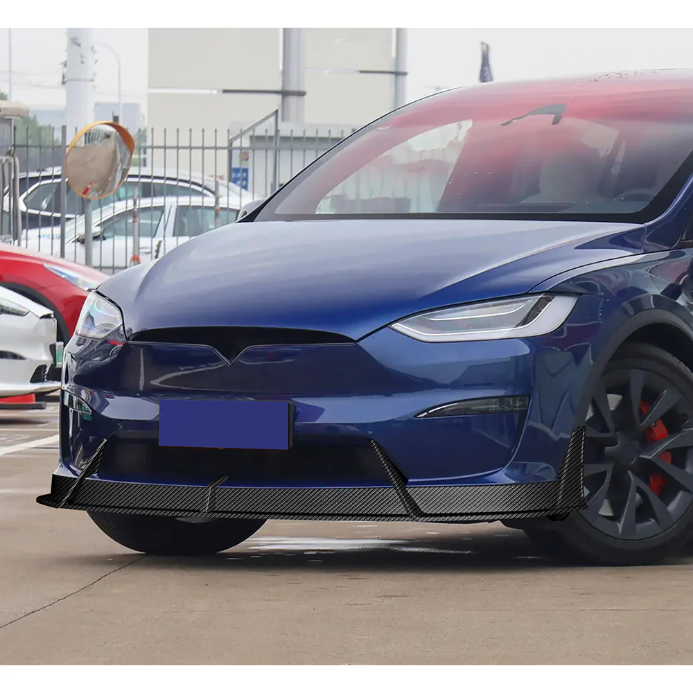 For 2022-2025 Tesla Model X Front Bumper Splitter Spoiler Lip 5PCS -Carbon Fiber Look - Image 10
