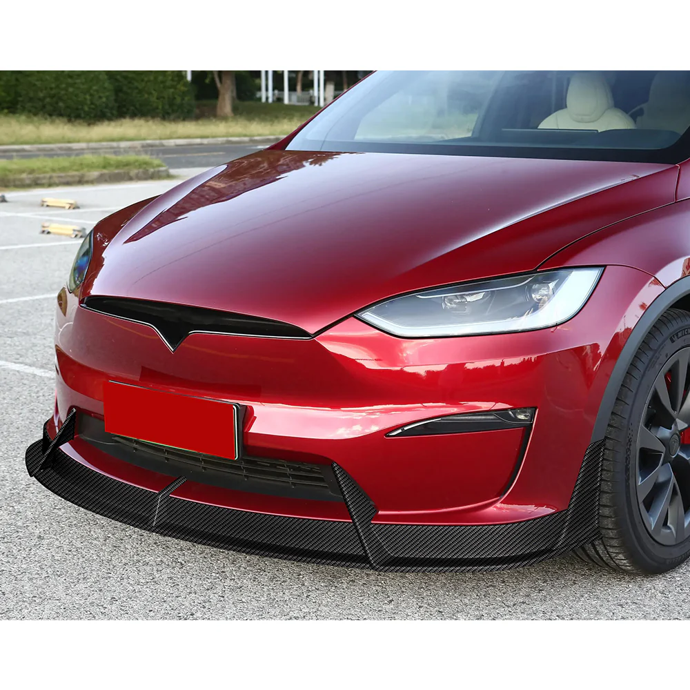 For 2022-2025 Tesla Model X Front Bumper Splitter Spoiler Lip 5PCS -Carbon Fiber Look - Image 8