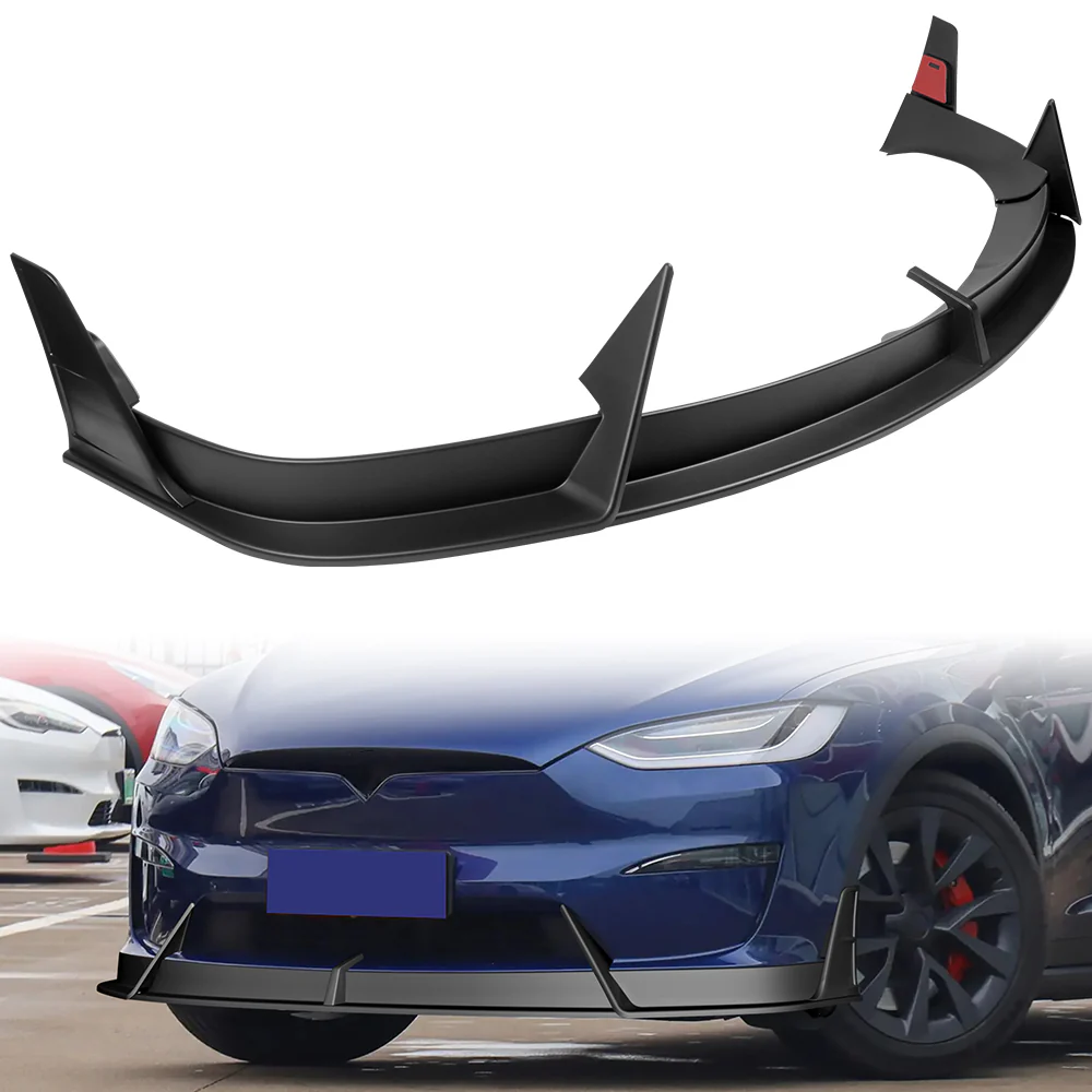 For 2022-2025 Tesla Model X Front Bumper Splitter Spoiler Lip 5PCS -Unpainted Matte Black - Image 8