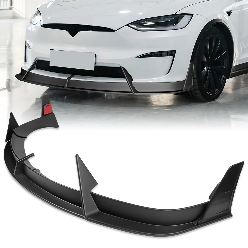 For 2022-2025 Tesla Model X Front Bumper Splitter Spoiler Lip 5PCS -Unpainted Matte Black - Image 9