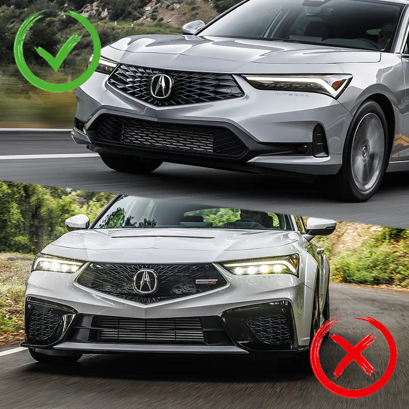 For 2023-2025 Acura Integra TR-Style Carbon Fiber Front Bumper Lip Spoiler 3PCS - Image 5