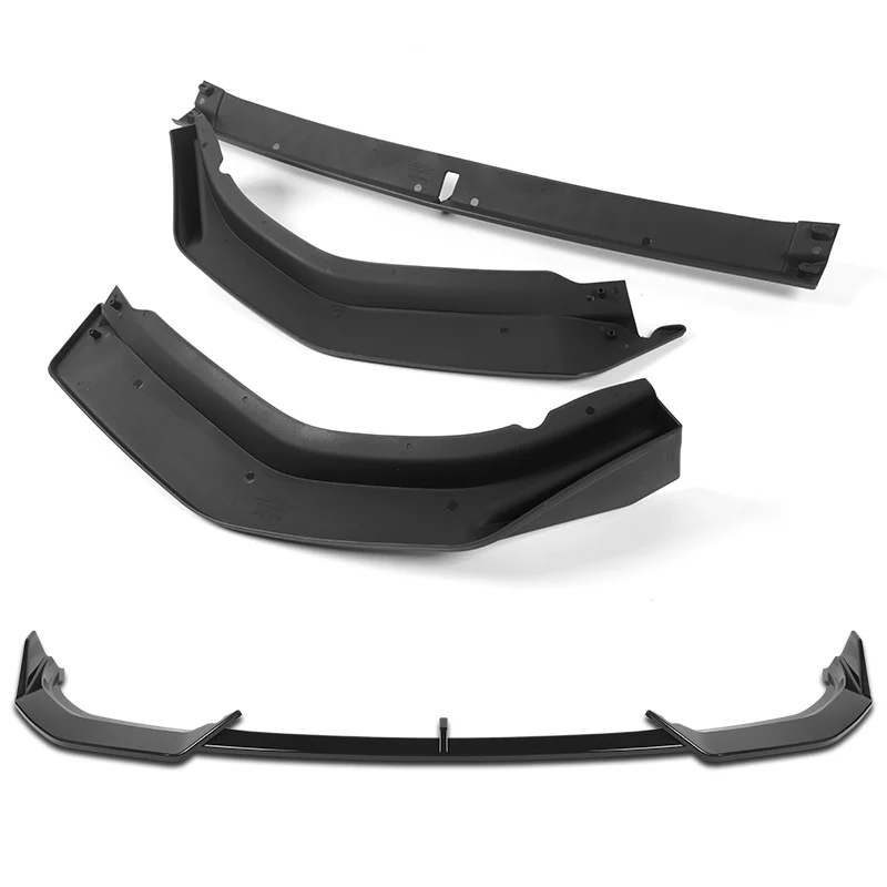 For 2023-2025 BMW 3-Series G20 Base GT-Style Painted Black Front Bumper Body Splitter Spoiler Lip 3PCS - Image 4