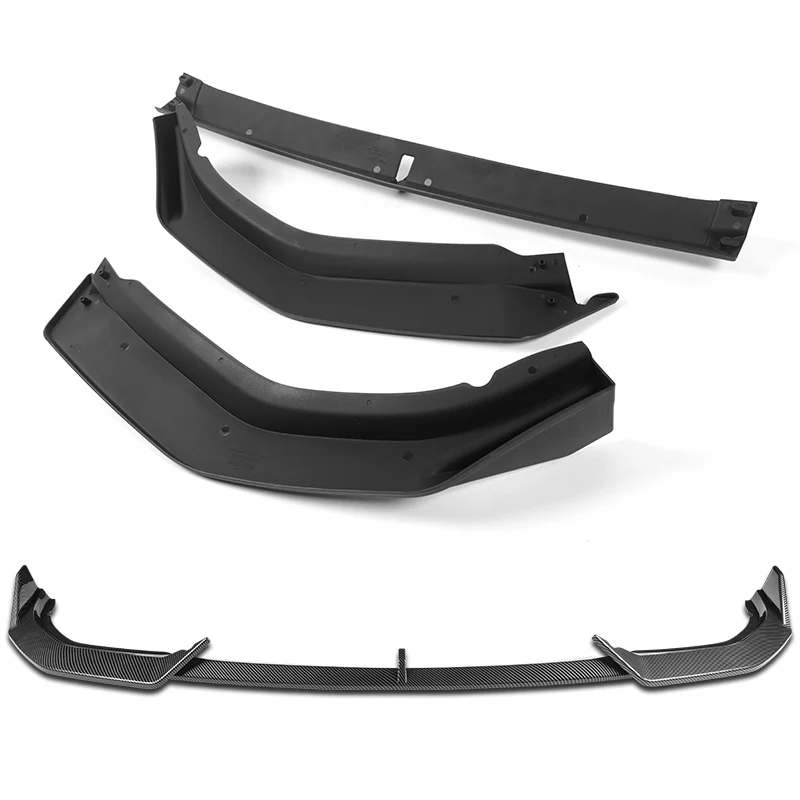 For 2023-2025 BMW 3-Series G20 Base GT-Style Carbon Look Front Bumper Body Splitter Spoiler Lip 3PCS - Image 4