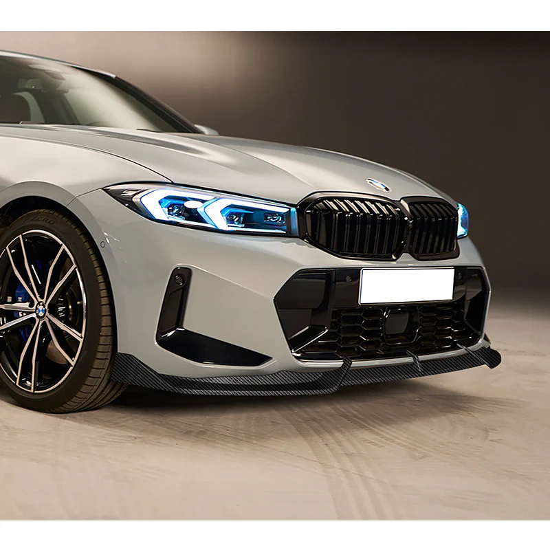 For 2023-2025 BMW 3-Series G20 M-Sport GT-Style Carbon Look Front Bumper Body Splitter Spoiler Lip 3PCS - Image 5