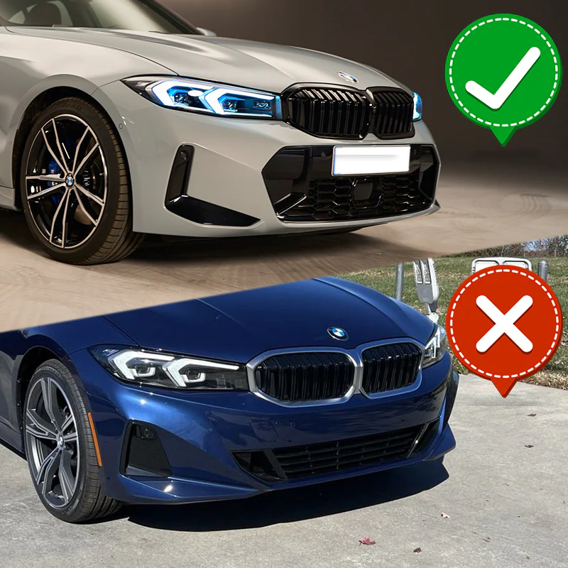 For 2023-2025 BMW 3-Series G20 M-Sport GT-Style Carbon Look Front Bumper Body Splitter Spoiler Lip 3PCS - Image 6