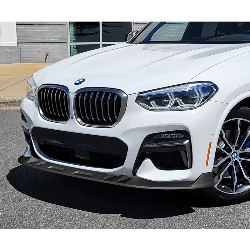 For 2018-2021 BMW X3 X4 G01 G02 M-Sport Unpainted Matte Black Front Bumper Body Splitter Spoiler Lip 3PCS - Image 5