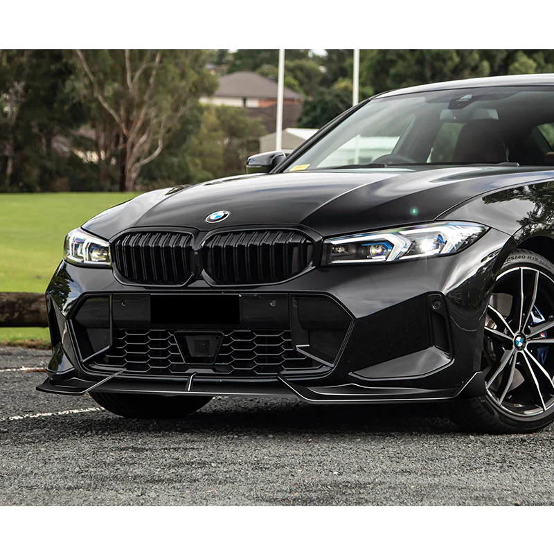 For 2023-2025 BMW 3-Series G20 M-Sport GT-Style Painted Black Front Bumper Body Splitter Spoiler Lip 3PCS - Image 5