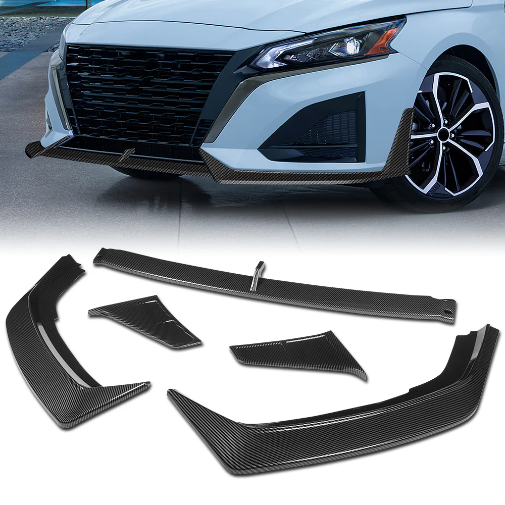 For 2023-2025 Nissan Altima Front Lower Bumper Splitter Spoiler Lip 5PCS -Carbon Fiber Look - Image 6
